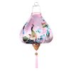 12 Inches Pink Peacock Satin Cloth Lantern Chinese Hanging Paper Lanterns Festival Decoration for Outdoor Party Wedding Garden Home