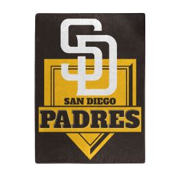 Padres OFFICIAL MLB "Home Plate" Raschel Throw Blanket;  60" x 80"