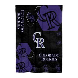 Rockies OFFICIAL MLB "Hexagon" Twin Comforter & Sham Set;  64" x 86"