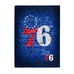 76ers OFFICIAL NBA "Street" Raschel Throw Blanket; 60" x 80"