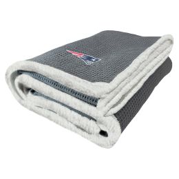 Patriots OFFICIAL NFL "Subtle" Waffle Sherpa Throw Blanket, 50" x 60"