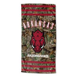 Arkansas OFFICIAL NCAA Realtree "Stripes" Beach Towel; 30" x 60"