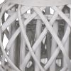 Bellied Shaped Lattice Design Lantern with Glass Candle Holder; Small; White; DunaWest