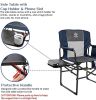 Camping Chair Portable Folding Chair Directors Chair with Large Side Table & Storage Bag Outdoor Camp Chair Blue