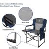 Camping Chair Portable Folding Chair Directors Chair with Large Side Table & Storage Bag Outdoor Camp Chair Blue