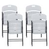 4 Pack Portable Plastic Folding Chairs, Sturdy Design, Indoor/Outdoor Events, Perfect for Camping/Picnic/Tailgating/Party, Easy to Clean, White