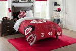 Reds OFFICIAL MLB "Hexagon" Twin Comforter & Sham Set;  64" x 86"