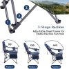 Outdoor Reclining Camping Chair 3 Position Folding Lawn Chair Supports 350 lbs