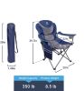 Outdoor Reclining Camping Chair 3 Position Folding Lawn Chair Supports 350 lbs