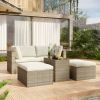 Backyard Pool Outdoor Furmiture 5-Piece Rattan Sectional Sofa Set