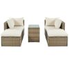 Backyard Pool Outdoor Furmiture 5-Piece Rattan Sectional Sofa Set