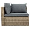 Backyard Pool Outdoor Furmiture 5-Piece Rattan Sectional Sofa Set